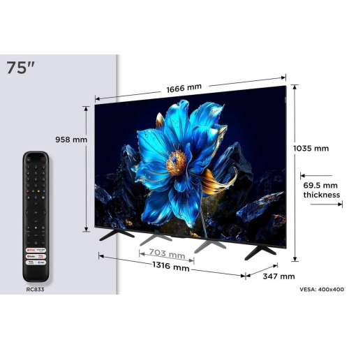 Televisor QLED 75" UHD 4K Smart TV TCL 75P7K