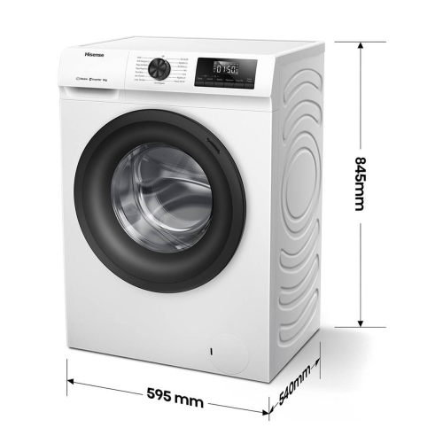 Lavadora Hisense 8kg 1400rpm A+++ Vapor 54cm WF1Q8041BW