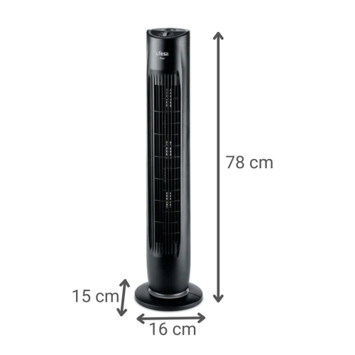 Ventilador de Columna UFESA 45W con 3 Velocidades Temporizador y Oscilación RIGA