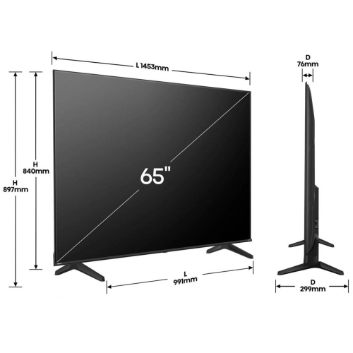 Televisor Hisense 65" 4K UHD Smart TV 65A6Q