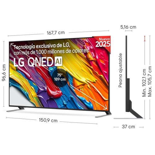 Televisor 75" LG QNED 4K 60Hz Smart TV AI75QNED84A6C