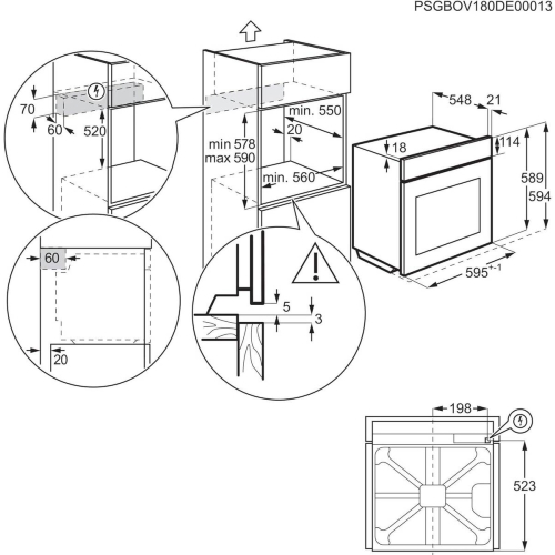 Horno AEG Multifunción Inox A+ 72L OU5AB21FSM