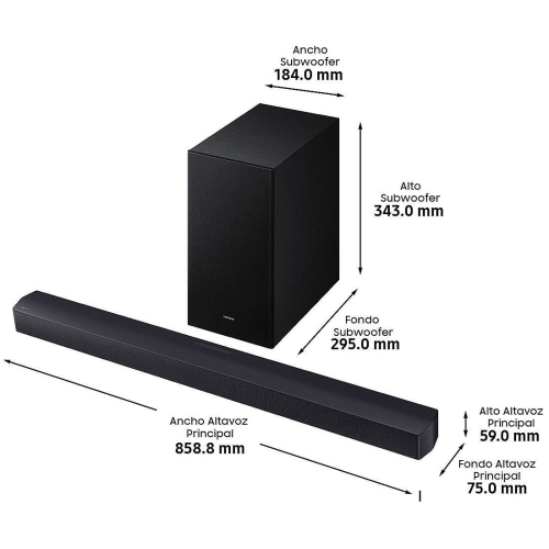 Barra de Sonido SAMSUNG 2.1 300W Subwoofer Inalámbrico HW-B450F