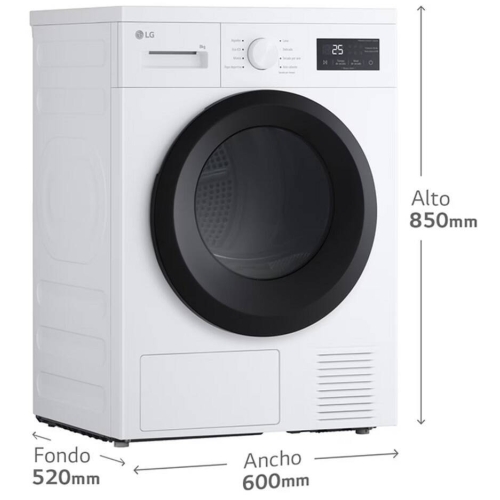 Secadora LG 8 kg Bomba Calor Clase D RHA1008NWK