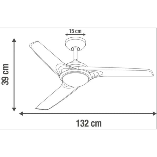 Ventilador de techo BASTILIPO Vera LED 7920 IP44 3 velocidades 132cm blanco 7920