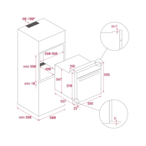 Horno Teka pirolítico HSB 6466 P inox AirFry 71L 111010092