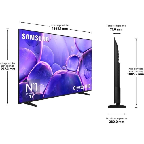 Televisor 75" Crystal UHD 4K Gaming Hub SAMSUNG TU75U8075F