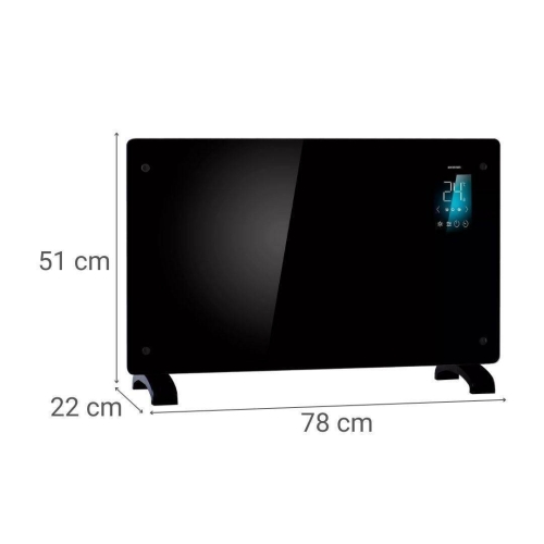 Radiador Convector Eléctrico 2000W Cristal Negro INFINITON GPH-21B 091885