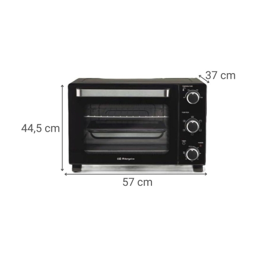 Horno de Sobremesa 45L 1800W Convección Negro Inox ORBEGOZO HOT480