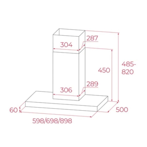 Campana Decorativa de Pared Inox 90 cm DSF 96370 TEKA 112970013