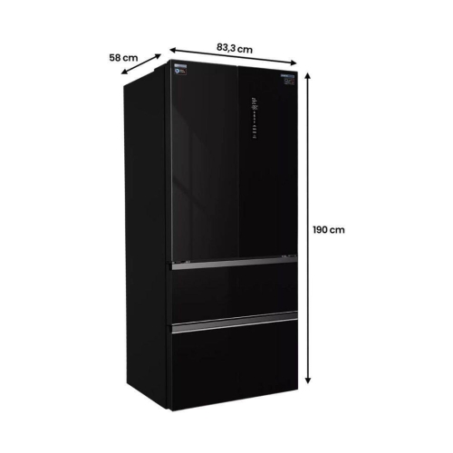 Frigorífico Americano Francés Cristal Negro Clase E FRD580Q90NEG