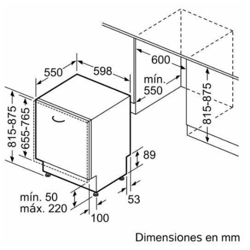 Lavavajillas Integrable Clase C con Puerta Deslizante BALAY 3VF5032DP
