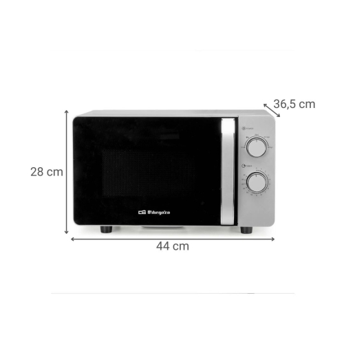 Microondas Sin Grill 20 L 700 W Silver ORBEGOZO MI2062CE