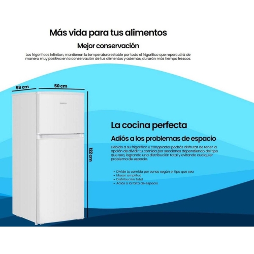 Frigorífico Dos Puertas 151L Defrost INFINITON FG151D12BEV