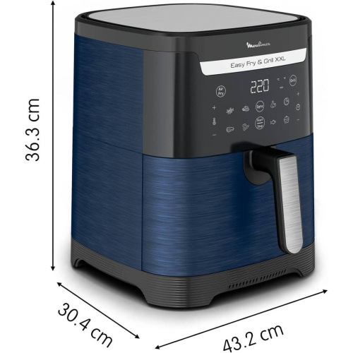Freidora Sin Aceite XXL Azul con Parrilla EASY FRY & GRILL MOULINEX EZ801420