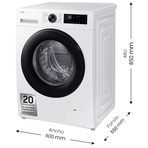 Lavadora Carga Frontal 10 kg 1400 rpm Clase A Ecobubble IA SmartThings SAMSUNG WW10FG5U34AEEC
