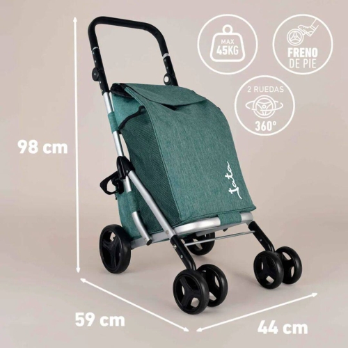 Carro de la Compra Plegable 40L con Bolsa Térmica JATA HCAR2501