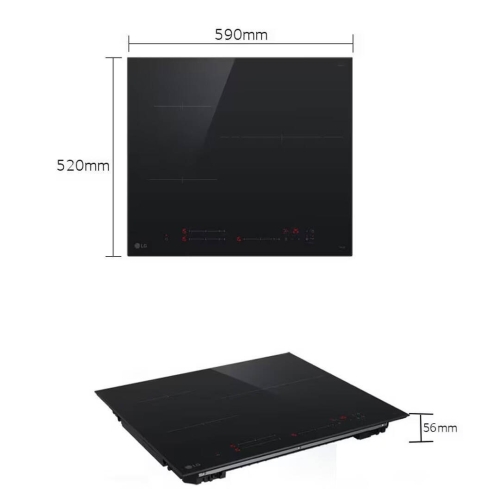 Placa de Inducción LG CI5Z2420BN 3 Fuegos Zona Grande
