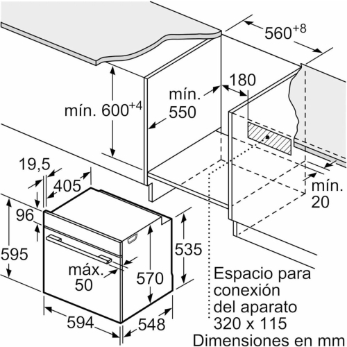 Horno Multifunción A+ 71L Cristal Negro con AirFry BALAY 3HB5159N4