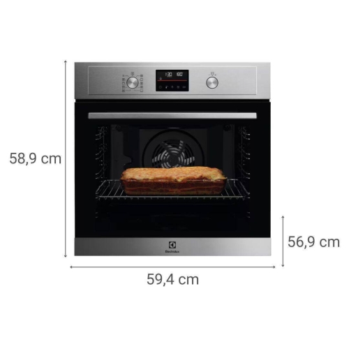 Horno Multifunción Pirolítico Inox con Display LED ELECTROLUX EOF4P56X