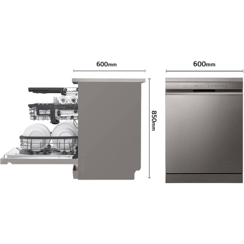Lavavajillas Independiente Inox Antihuellas 14 Cubiertos LG DF355FP