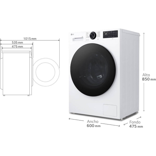 Lavadora Carga Frontal 8 kg 1200 rpm AI DD Steam TurboWash360 LG F2X50S8TLB