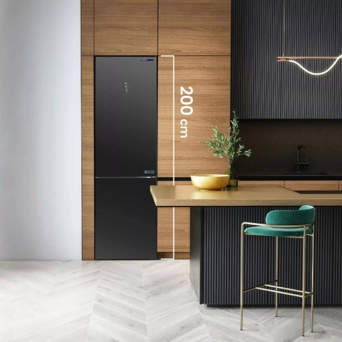 Frigorífico Combi No Frost Cristal Negro INFINITON FGC403C20BDG