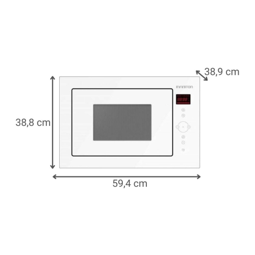 Microondas Encastre INFINITON IMWGL52 25L Grill Cristal Blanco