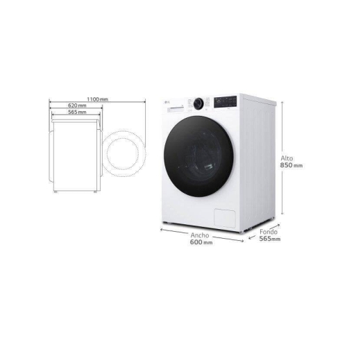 Lavadora 9 Kg 1400 Rpm Clase A LG F4X5OO9TLB