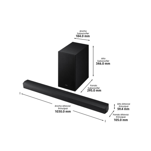 Barra de Sonido Samsung 3.1 con Subwoofer Inalámbrico HW-B650F/ZF