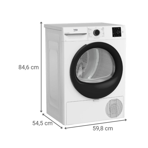 Secadora Beko 8 Kg Bomba de Calor BM3T38230W Blanca Digital