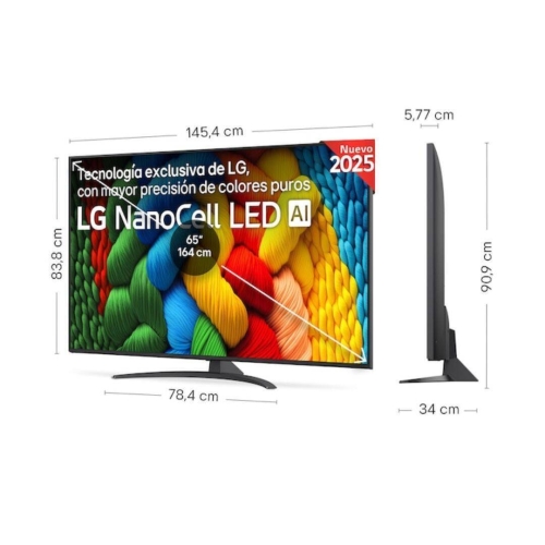 Televisor 65" LG 65NANO81A6A NanoCell 4K UHD Smart TV IA