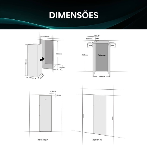 Frigorífico 1 Puerta Hisense RL3K370SAIE1 No Frost Inox 372L Kitchen Fit