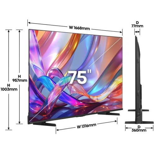 Televisor 75" HISENSE QLED 4K Smart TV Dolby Atmos 75E7S