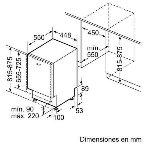 Lavavajillas Integrable BOSCH 45 cm 10 Servicios SPV2HKX02E