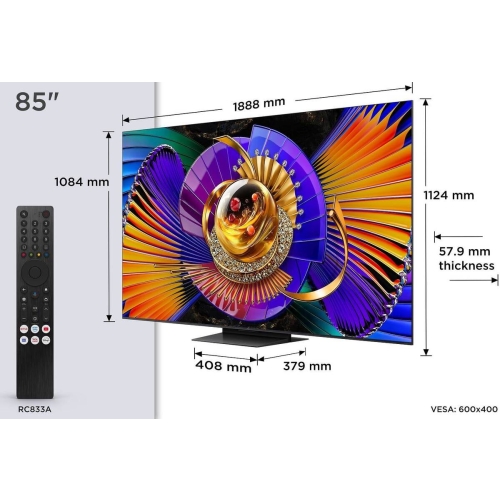 Televisor 85" TCL Mini LED 4K 144Hz con B&O 85C7L