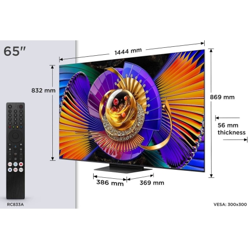 Televisor TCL 65” QD Mini LED 144Hz Google TV 65C7L