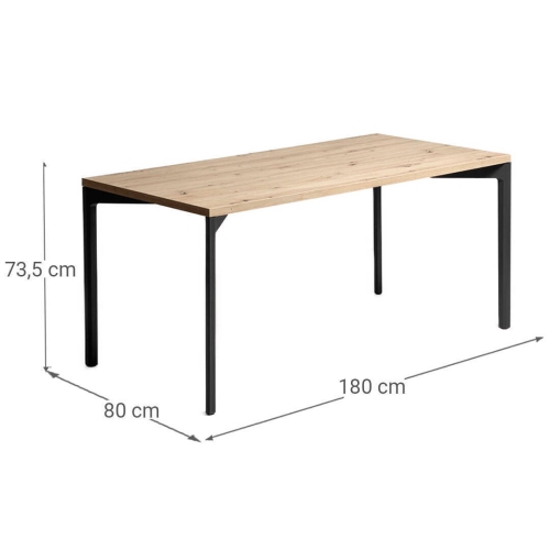 Mesa de Oficina con Tablero de Roble Hera HEXA