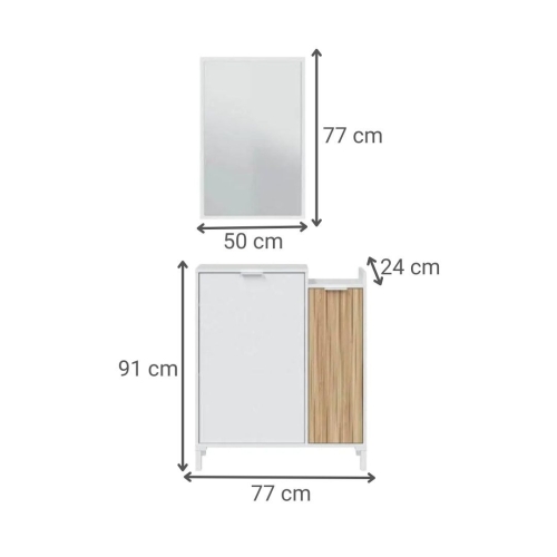 Recibidor con Espejo en Blanco Artik/ Natur ETHNA 0E6748A