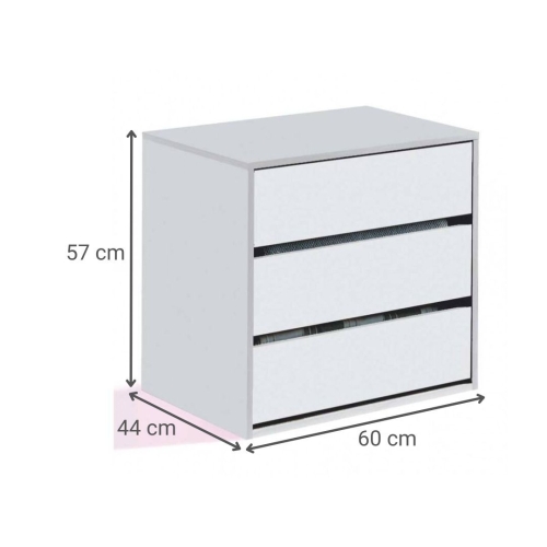 Cajonera de Armario de color Blanco con 3 Cajones ARC ARC6030