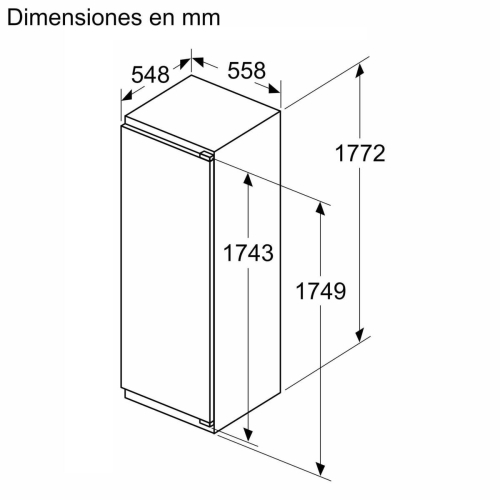 Frigorífico 1 Puerta Integrable Balay 177x56cm E 3FIE734S