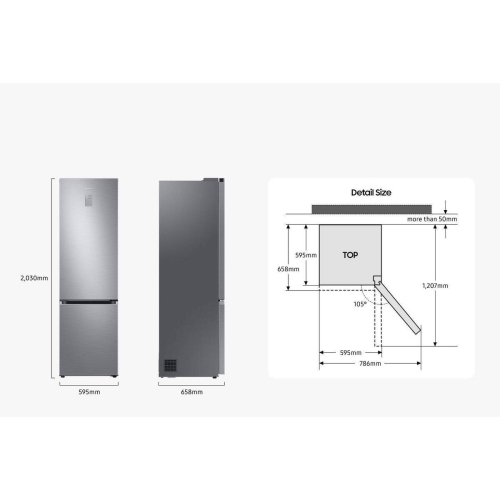 Frigorífico Combi SAMSUNG 387 L Clase A Acero Inoxidable RB38C607AS9/EF