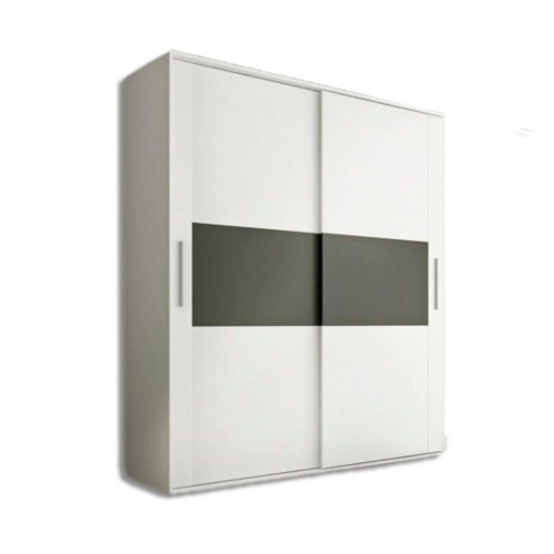 Armario dos puertas correderas de 208 cm modelo CABRA acabado en blanco con detalle en grafito