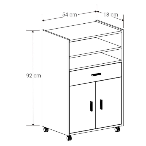 Mueble auxiliar de cocina con ruedas AURA
