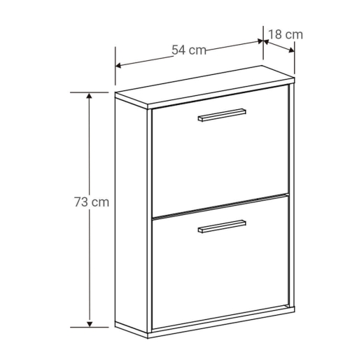 Zapatero de Dos Puertas Abatibles de color Blanco AURA