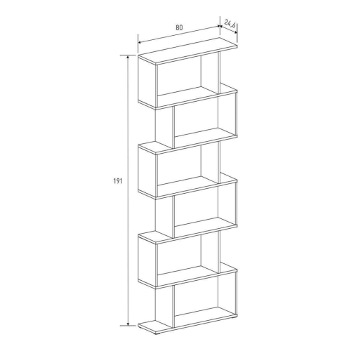 Estantería Asimétrica Alta de Melamina de 191 cm AURA