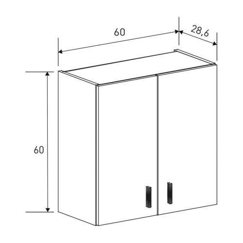 Mueble Alto de 2 Puertas de Cocina de Melamina AURA