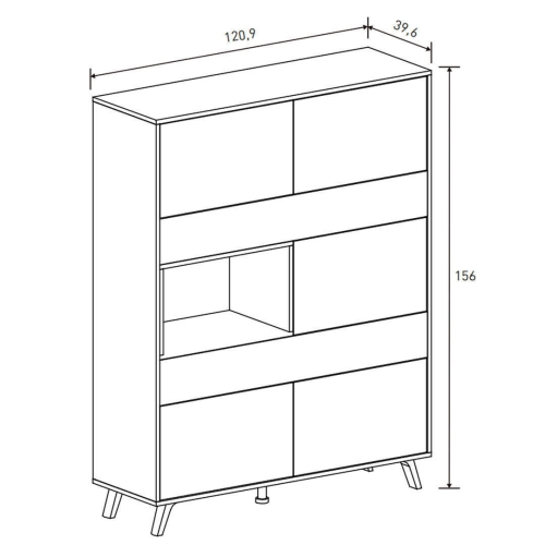 Vitrina de 5 Puertas Mauvella-Rayas SOLANA