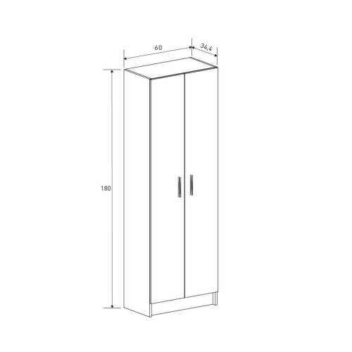 Mueble Multiusos 2 Puertas con Estantes ELBA Acabado Mauvella-Beig A031EL02MVG