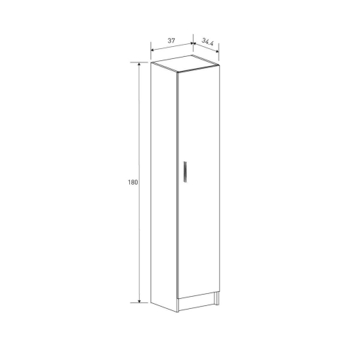 Mueble Multiusos 1 Puerta con Estantes ELBA Acabado Mauvella-Beig A031EL03MVG